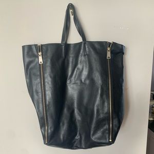 Celine black leather tote